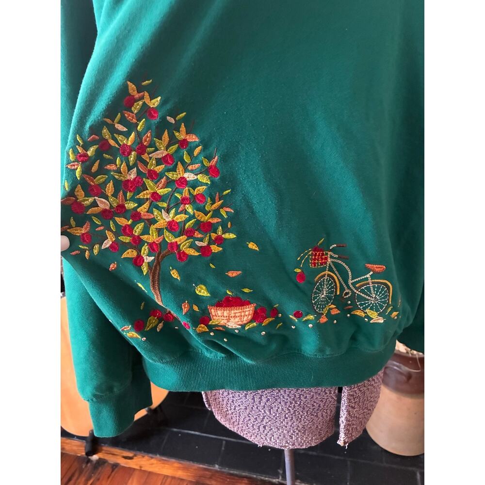 Alfred Dunner Autumn Embroidered Pullover Sweatshirt Size XL